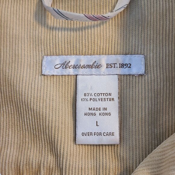 Vintage Y2K Corduroy Jacket Tan Made in Hong Kong Pockets Retro Distressed L - Picture 5 of 9